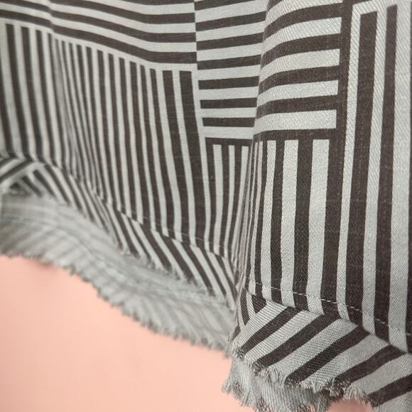 Umgee Sage Green Striped Frayed Trim Dress M NWT - Picture 8 of 8